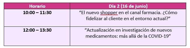 Infarma agenda 16 junio