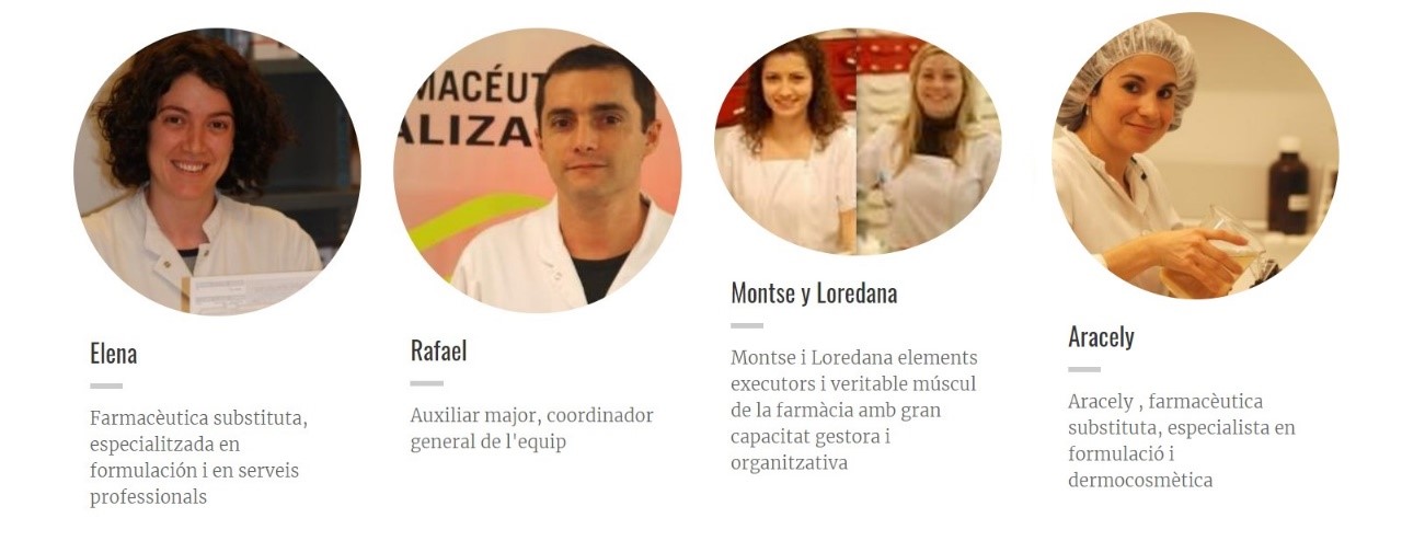 Parte del equipo de la Farmacia M. A. De Casanova