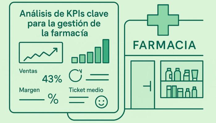 Una farmacia con un panel de los KPIs más importantes para su gestión