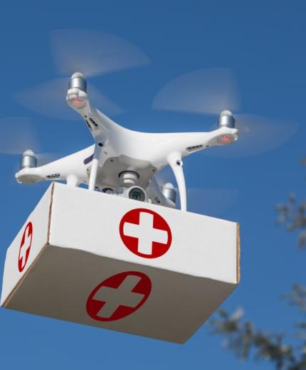 entrega de medicamentos a domicilio con un dron