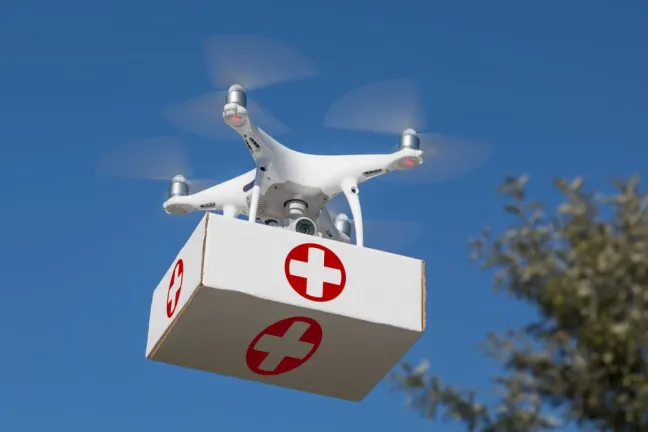 entrega de medicamentos a domicilio con un dron